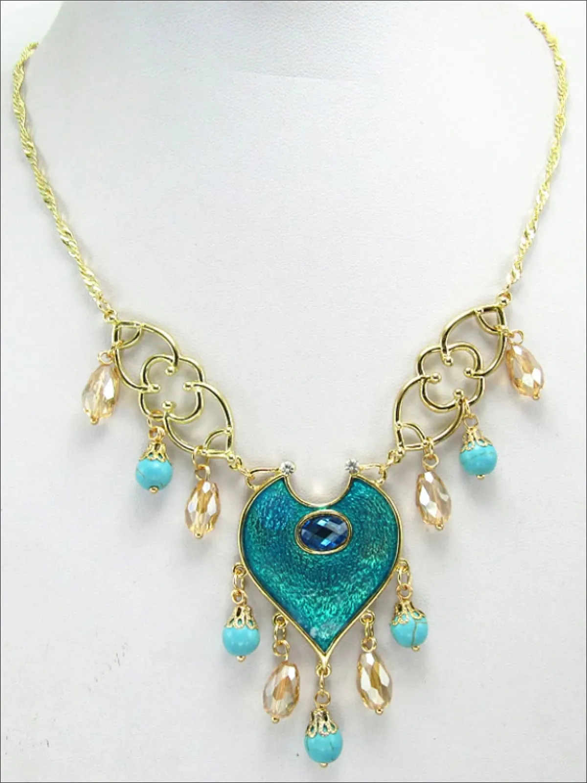 Girls Arabian Nights Princess Turquoise Necklace and Earrings Set