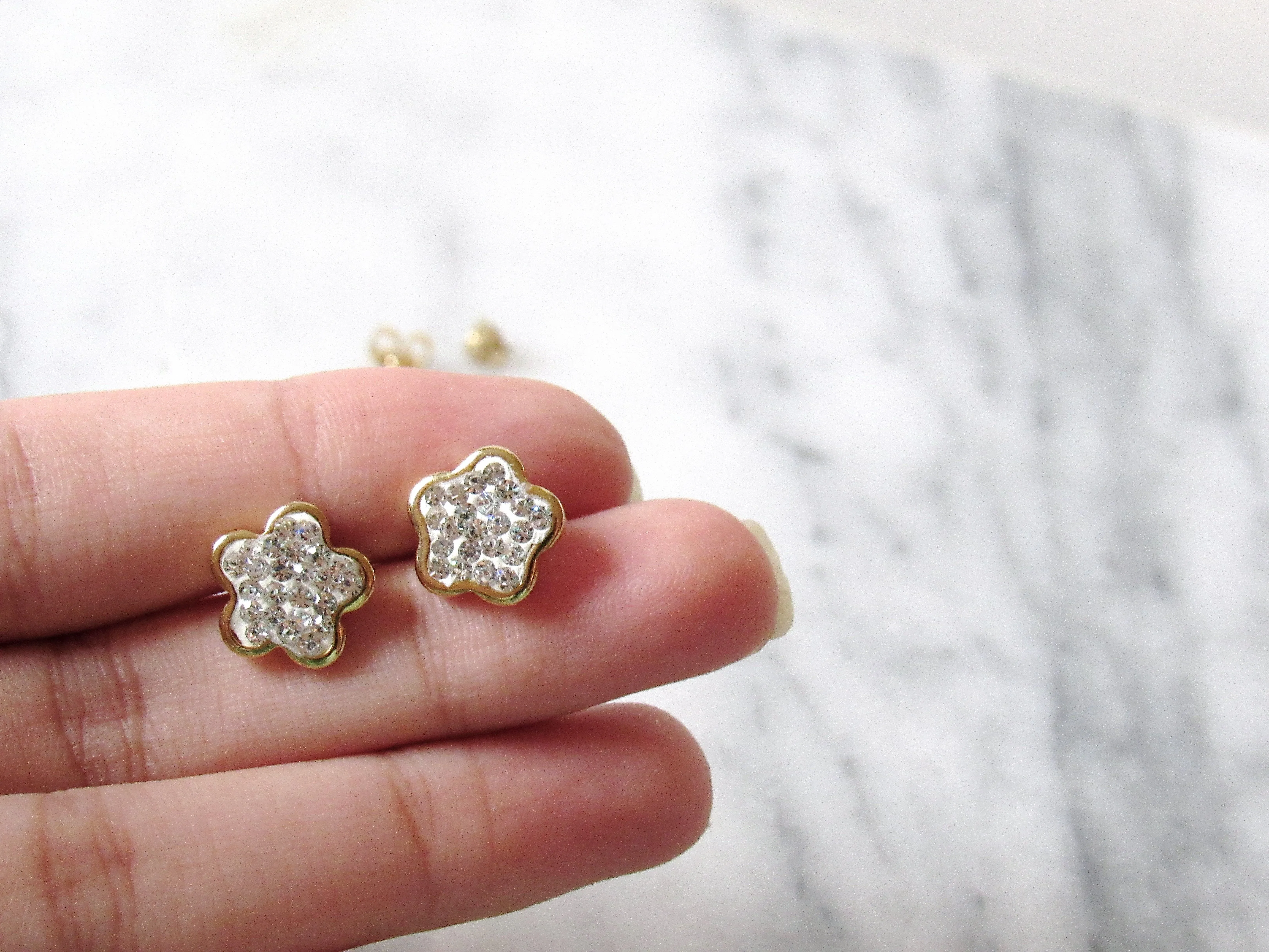 Glittering Floral Earrings