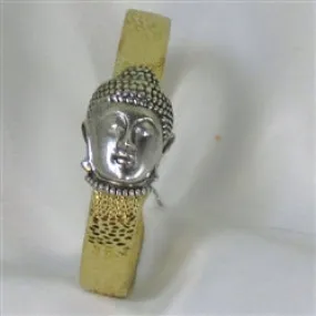 Gold Leather Buddha Bracelet