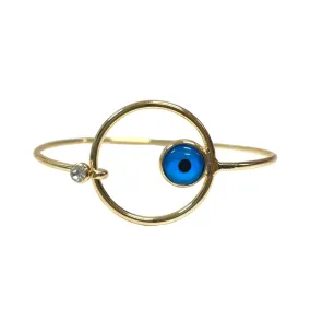 Gold Turkish Evil Eye Bangle Bracelet