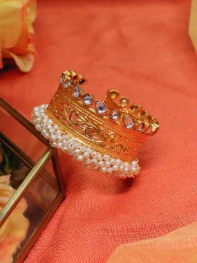 Golden Filigree Pearl Kada