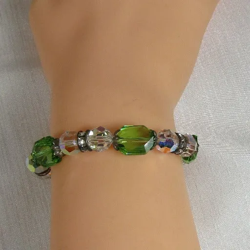 Green  Crystal Beaded Bracelet