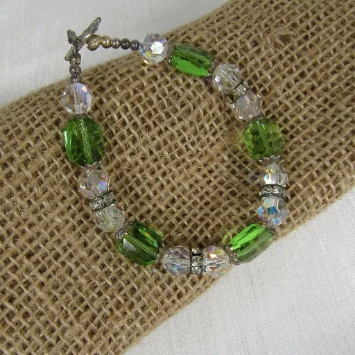 Green  Crystal Beaded Bracelet