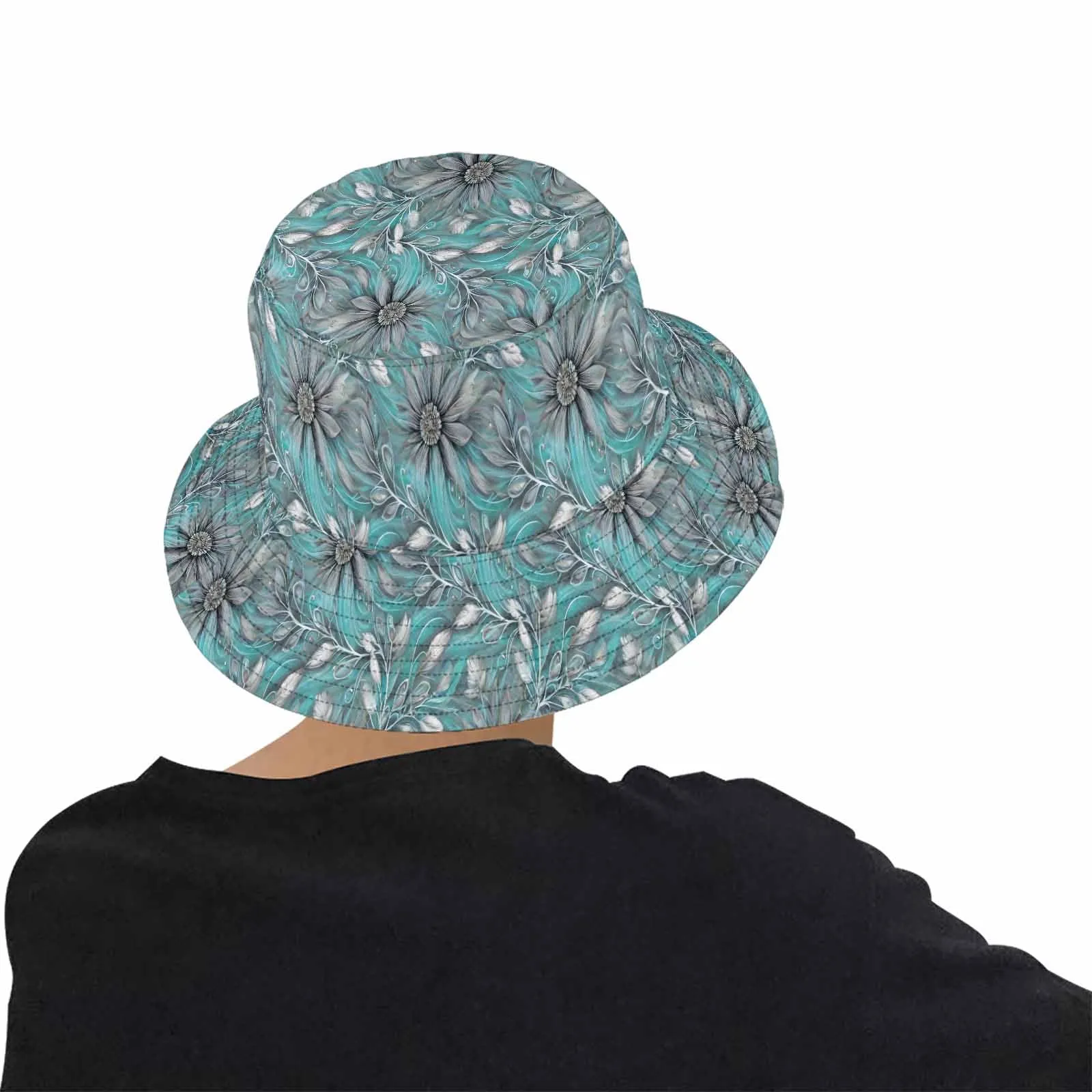 Green Elegant Floral 25  Unisex Summer Single-Layer Bucket Hat