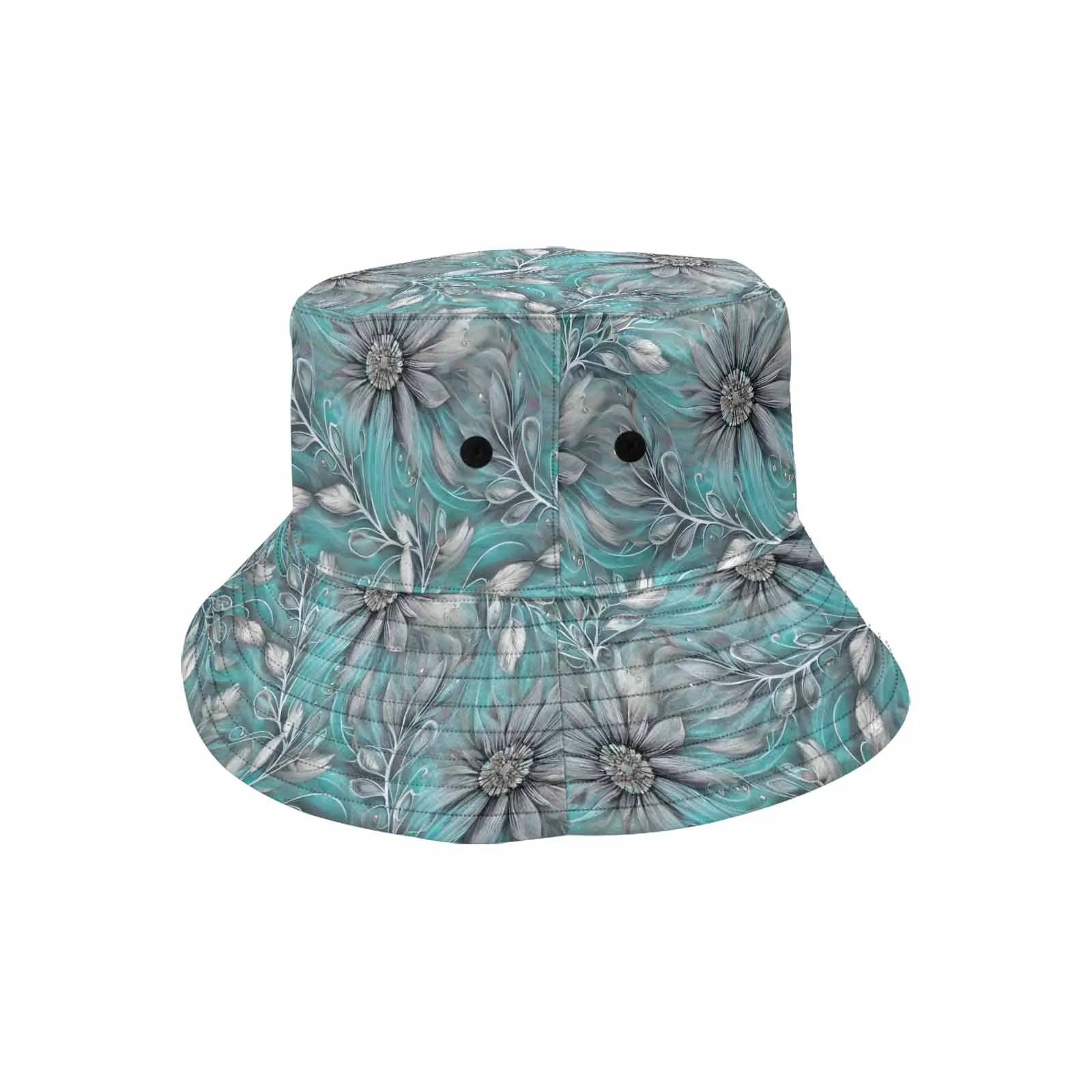 Green Elegant Floral 25  Unisex Summer Single-Layer Bucket Hat