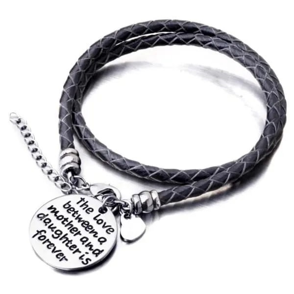 Hand Stamped Bracelet "The Love Between a Mother and Daughter is Forever"