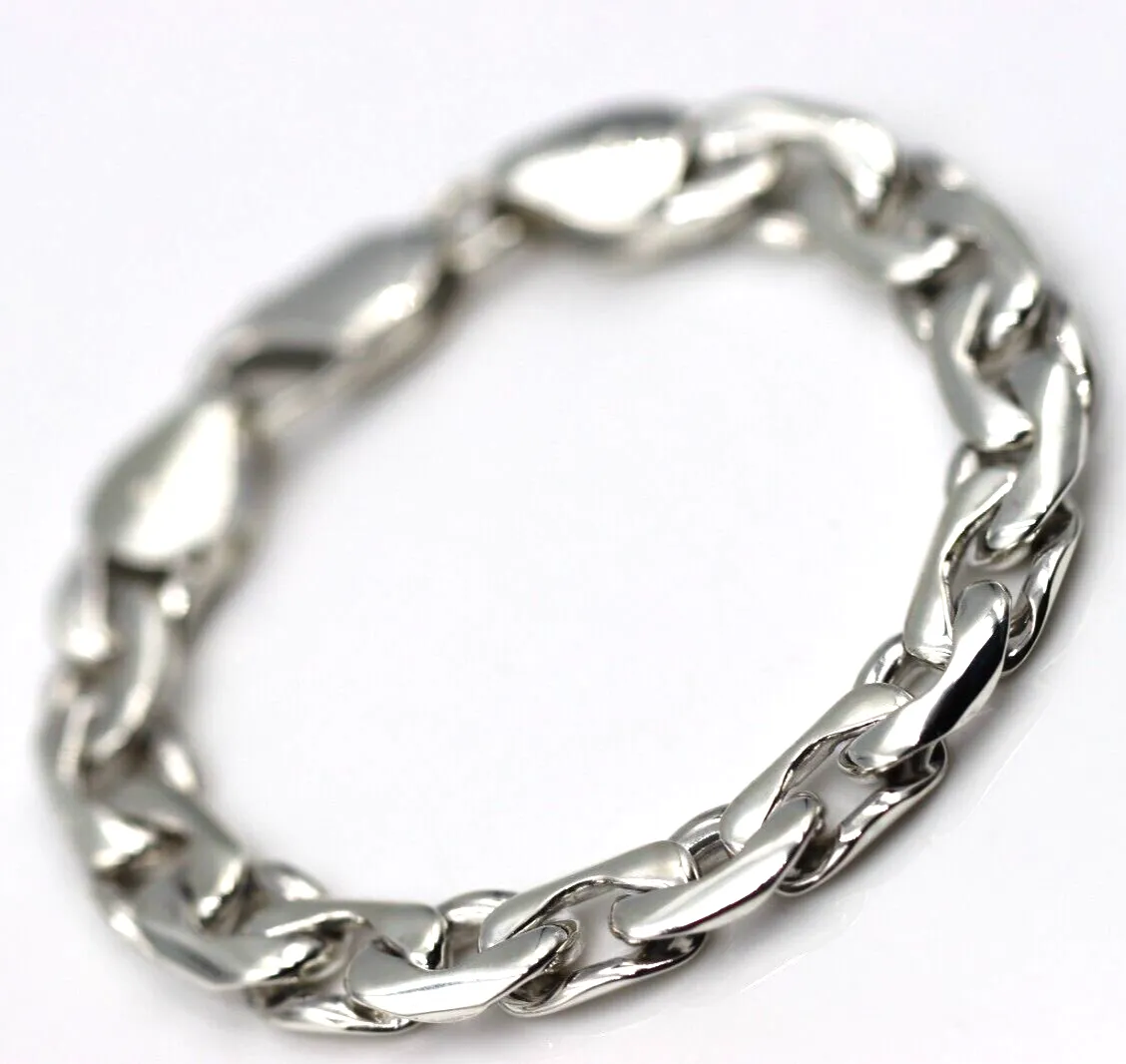 Handmade 19cm Sterling Silver 925 Heavy Hamer Curb Fancy Bracelet 38g-Free Post