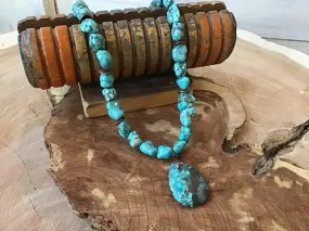 Handmade Turquoise Chunk Necklace