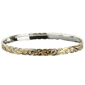 Hawaiian Jewelry Queen Cut Out Two Tone Baby Bangle