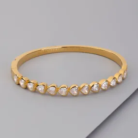 Heart Bezel 14K Gold Vermeil Bangle