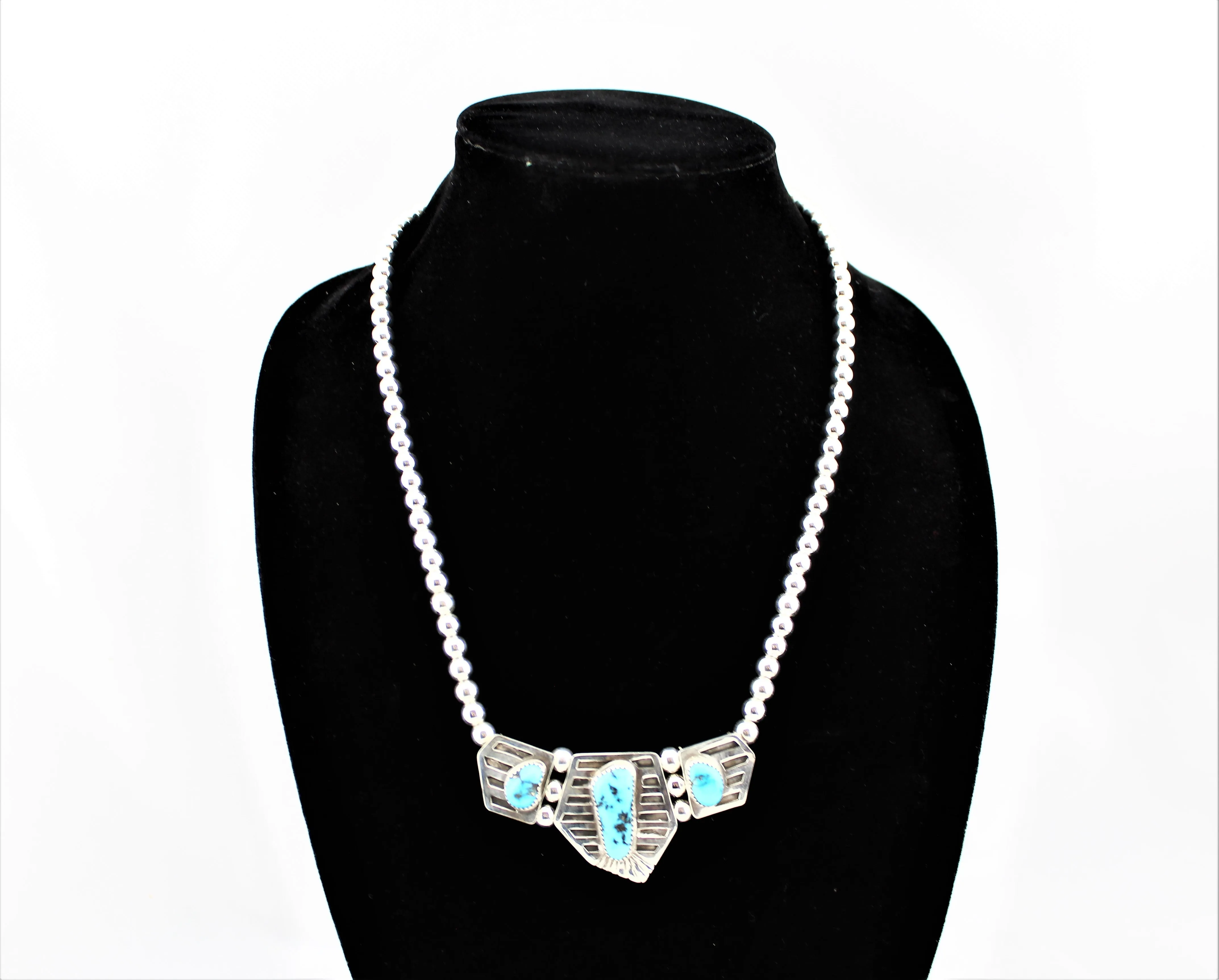 Henry Attakai Sterling and Turquoise Necklace