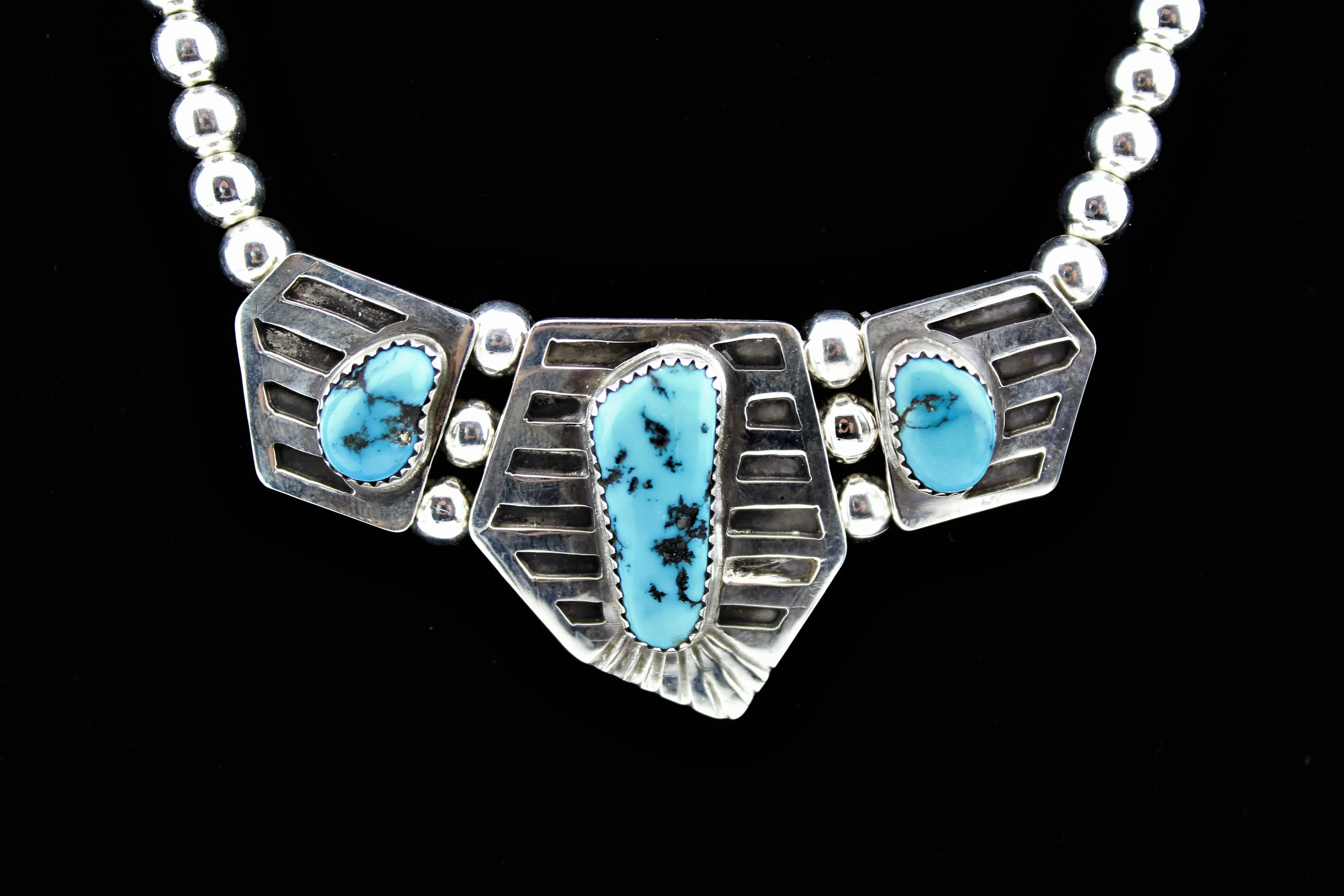 Henry Attakai Sterling and Turquoise Necklace