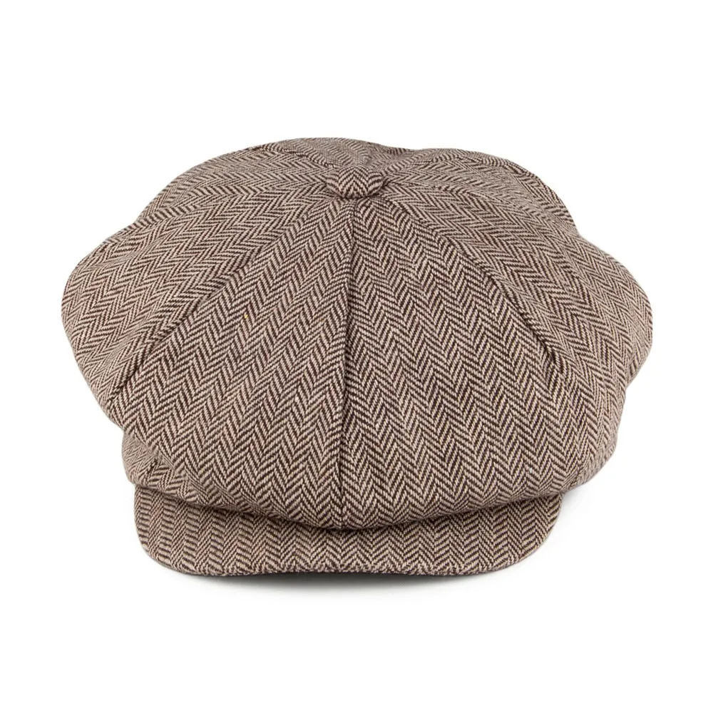 Herringbone Big Apple Cap - Brown