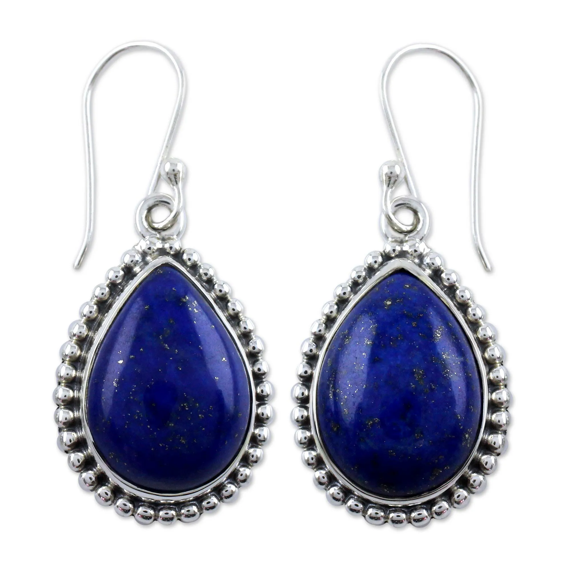 Inspiration Lapis Lazuli & Silver Teardrop Earrings