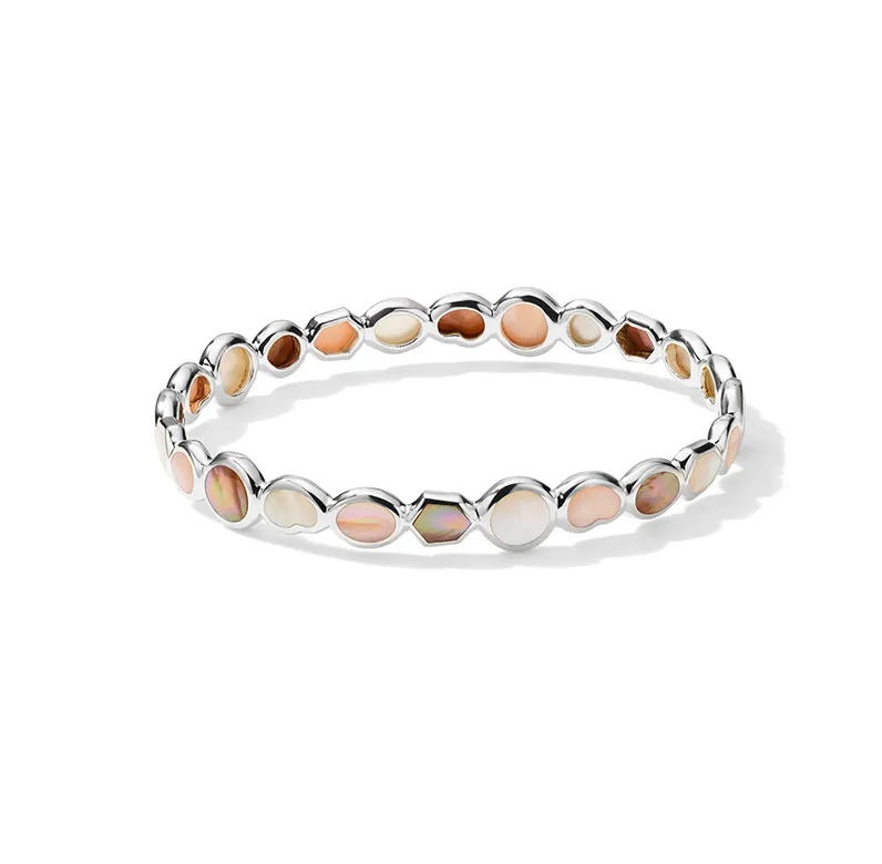 IPPOLITA Polished Rock Candy Sterling Silver Stone Bangle in Dahlia