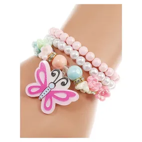 JAB43238 - Butterfly Bead Stretch Bracelet Set