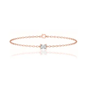 JADA - Lab Diamond Emerald Solitaire Bracelet 18k Rose Gold