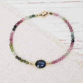 Kyanite Link & Rainbow Tourmaline Bracelet