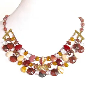 Lana: 18" Gemstone Bib Necklace