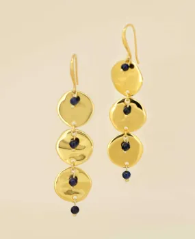 Lapis Lazuli Beaded Drop Earrings, Greece