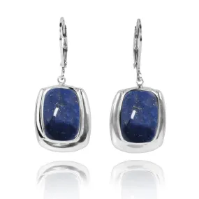 Lapis  Lobster Clasp Earrings