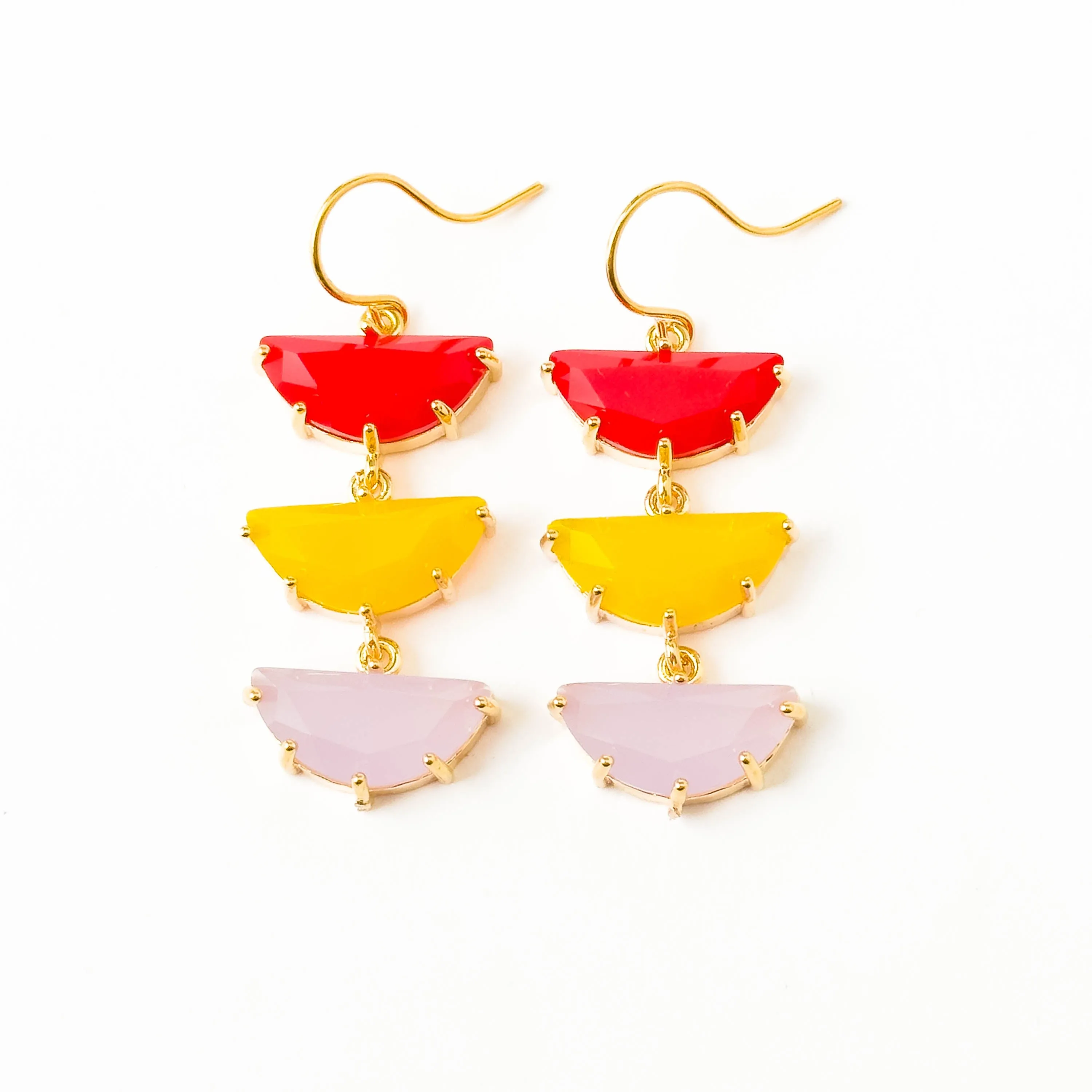 Long Colorful and Bright glass Earrings - WS