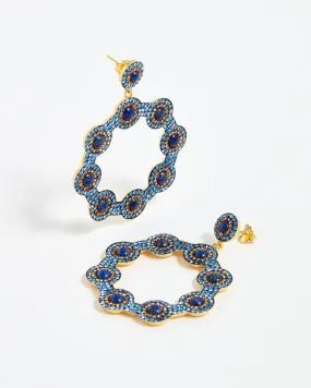 Majolica Lapis Hoop Earrings