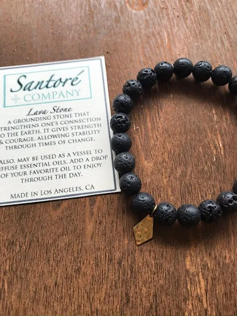 Mala: Lava Stone Beaded Mala Bracelet