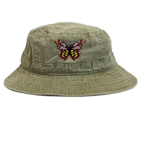 Maryland Flag Butterfly (Khaki) / Bucket Hat