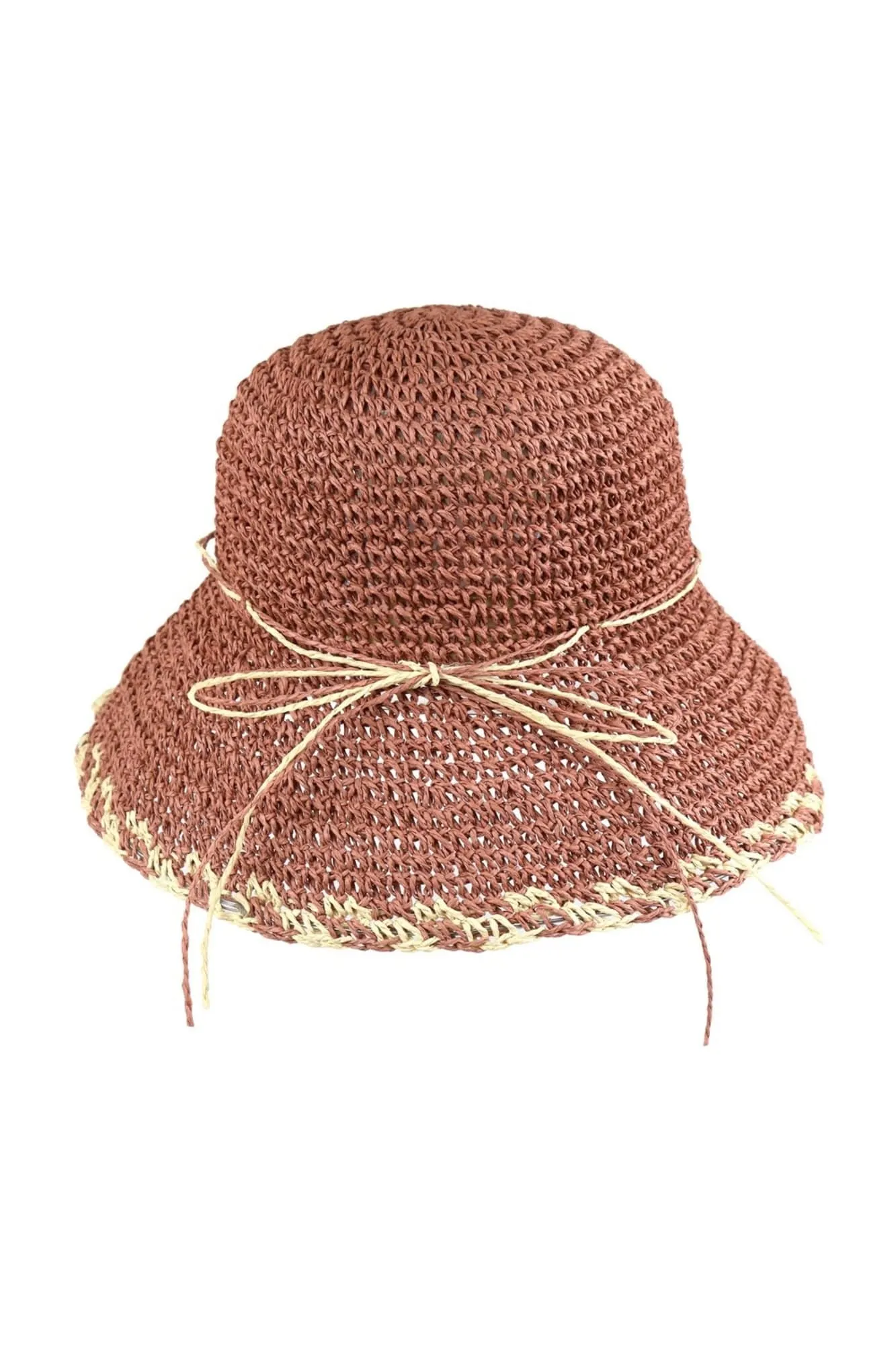 MH0170 Lucia Edge Detailed Straw Bucket Hat