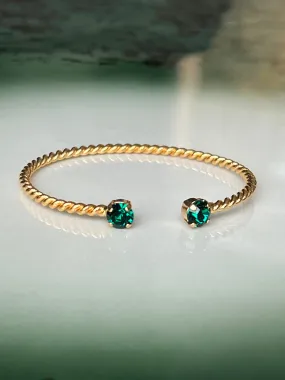 Mini twisted bracelet - emerald