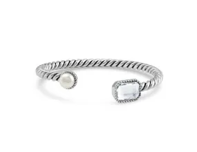 Montana Silversmiths Roped Glamour Pearl Cuff Bracelet