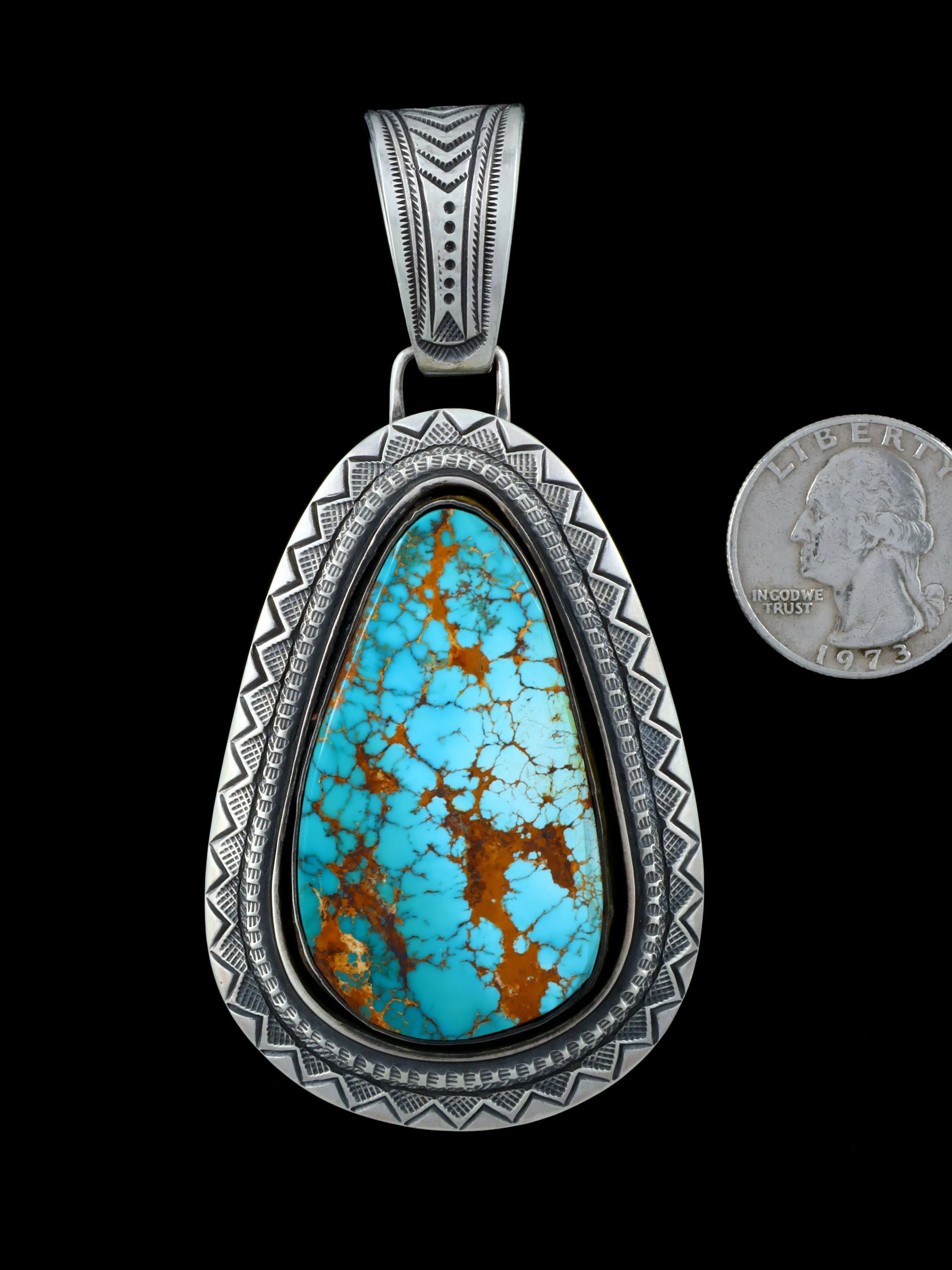 Native American Indian Jewelry Natural Royston Turquoise Pendant