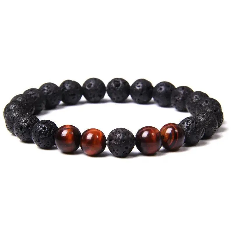 Natural Tiger Eye Stone Essential Oil Bracelet Women's Adjustable Tiger Eye Bracelet