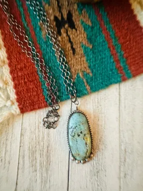 Navajo Sterling Silver & Tibetan Turquoise Necklace