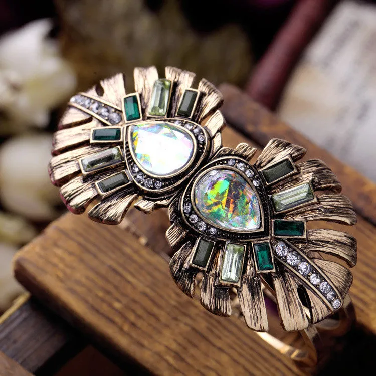 OL Style Favorite Mixed Charm Zinc Alloy Dazzling Cuff Bracelets & Bangles