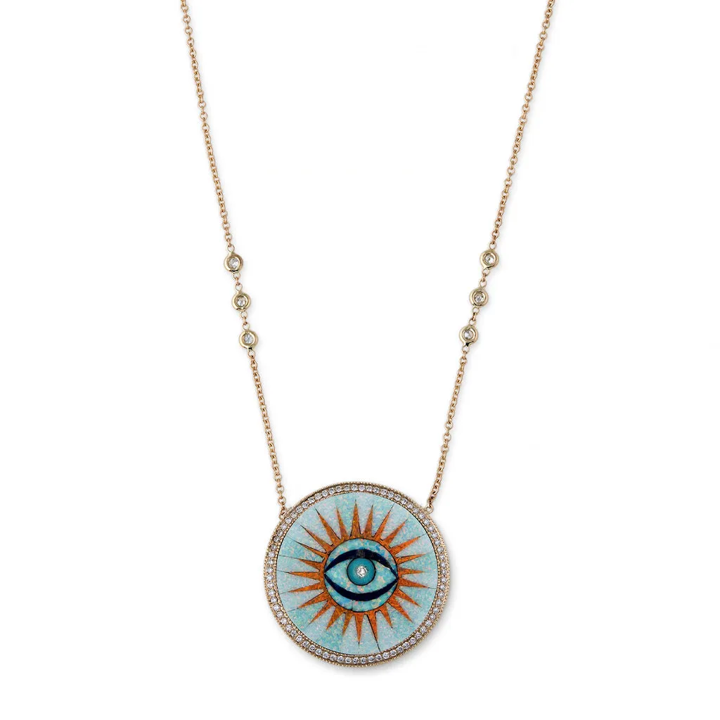 OPAL INLAY EYE BURST NECKLACE