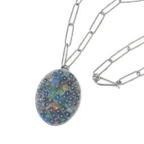 Opal Mosaic Pendant Necklace