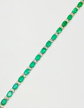 Oval Emerald and Diamond Bracelet (14K)