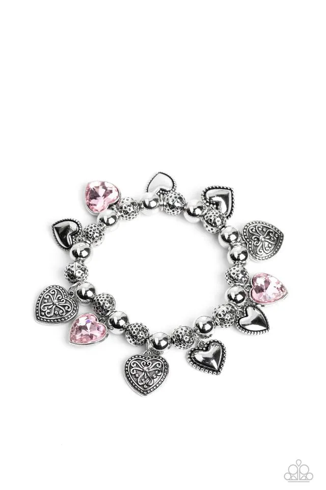 Paparazzi Bracelet ~ Charming Crush - Pink