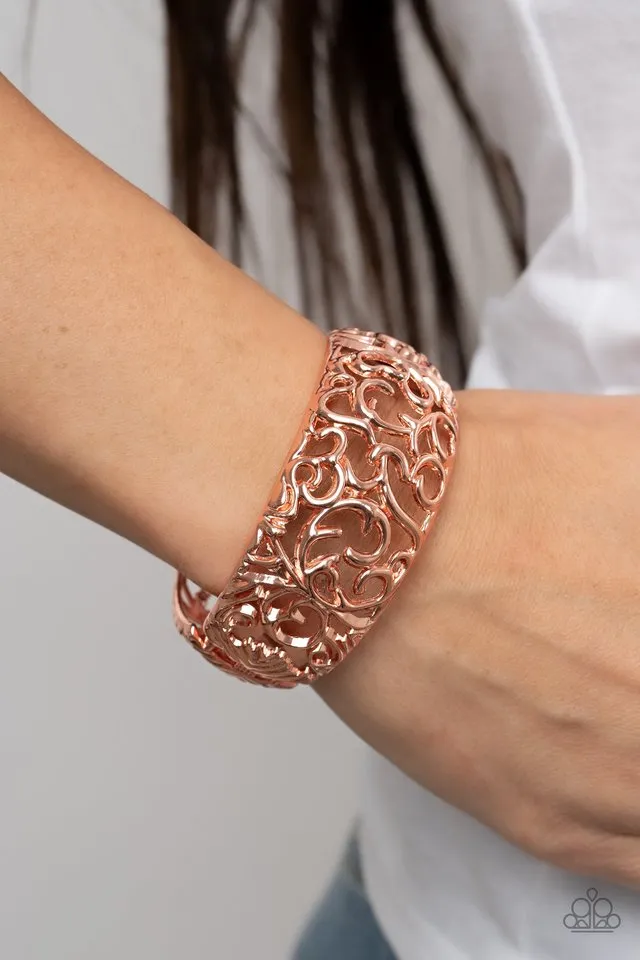 Paparazzi Bracelet ~ Courtyard Couture - Copper