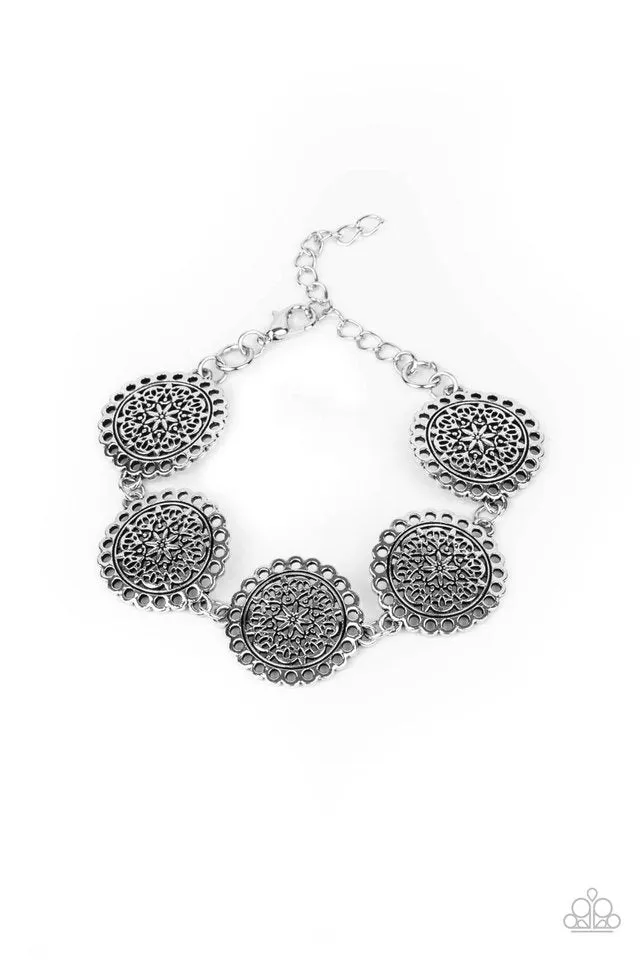 Paparazzi Bracelet ~ Garden Gate Glamour - Silver