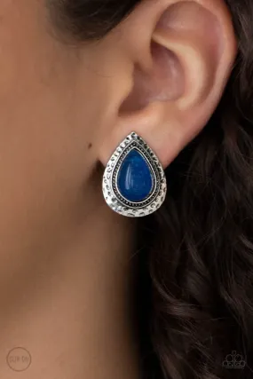 Paparazzi Earring ~ Desert Glow - Blue