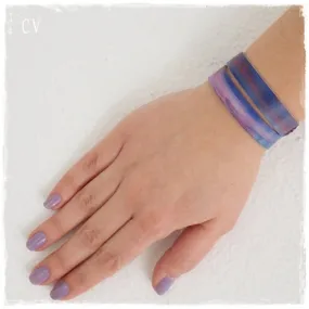 Pastel Purple Leather Bracelet - "Summer Sunsets"