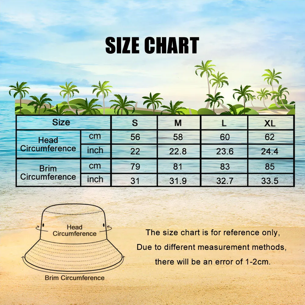 Personalized Face Funny Hawaiian Style Bucket Hat Double-Side-Wear Outdoors Sun Cap