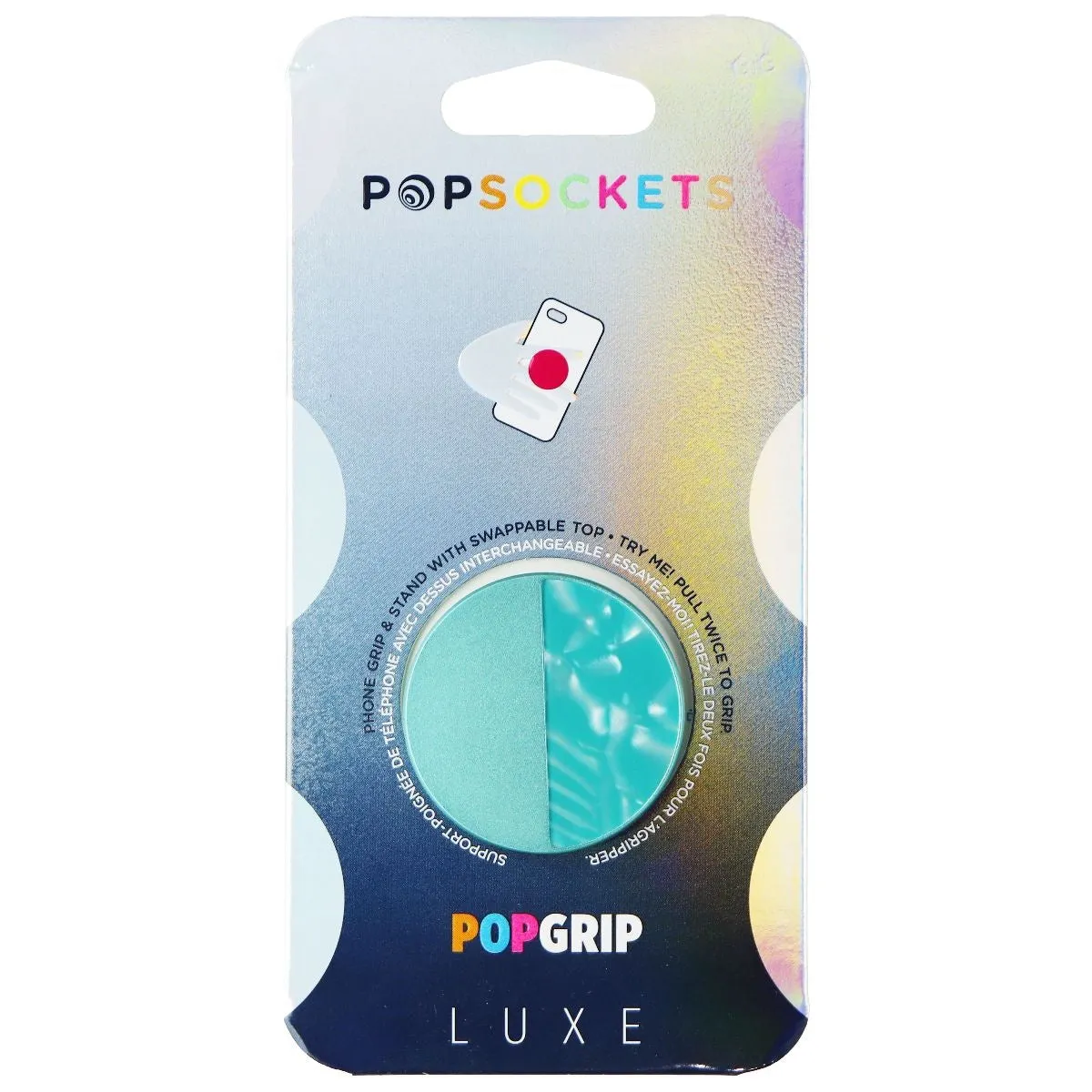 PopSockets PopGrip - Expanding Stand and Grip - Glam Inlay Acetate Aquamarine