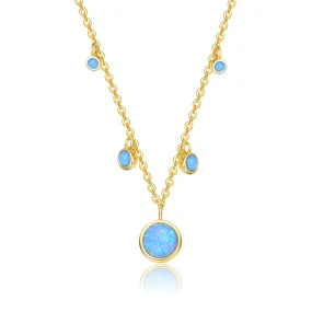 Provence Opal Pendant Golden Necklace