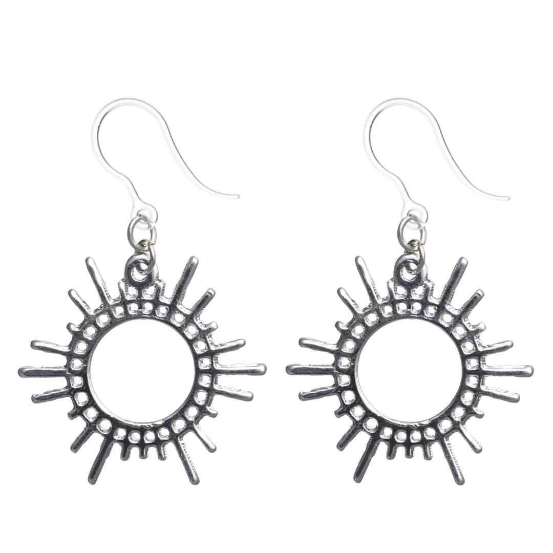 Punk Sun Dangles Hypoallergenic Earrings for Sensitive Ears Made with Plastic Posts