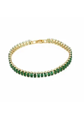 Rectangle CZ Tennis Bracelet Emerald 6mm