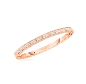 Roberto Coin Mosaic Rose Gold Diamond Bangle